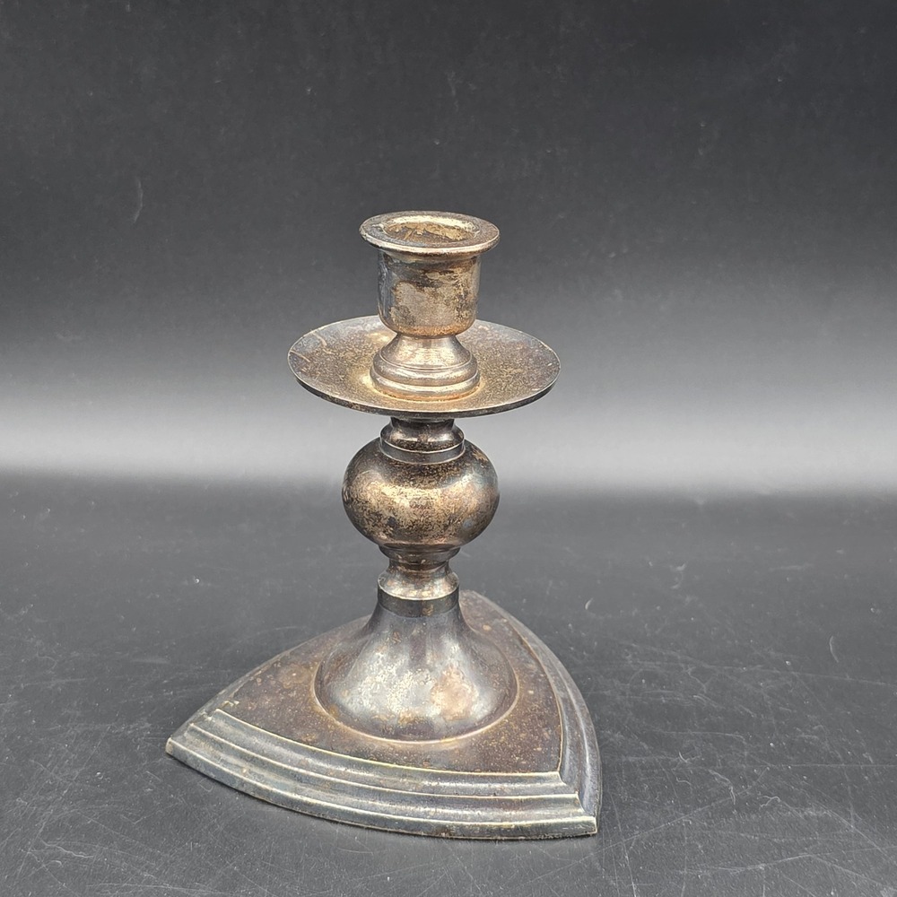 Towle Silver Plated Candlestick‎ Holder Triangle Base Home Decor Vintage